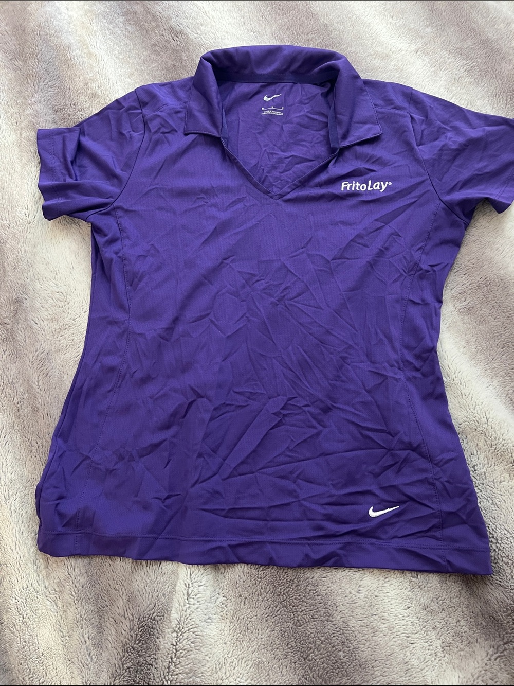 Nike Women's Purple Short Sleeve Performance Polo with FritoLay Logo